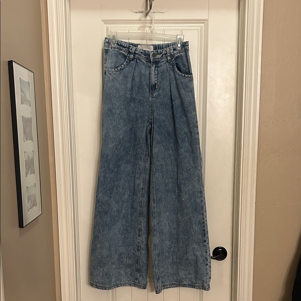 Ververet M wide leg acid wash Blue Jeans